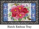 Hatch Embossed Peonies Bouquet Doormat - 19 x 30