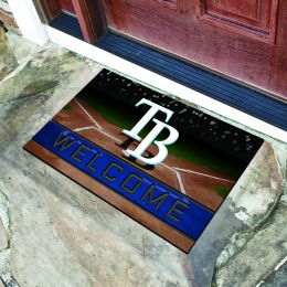Tampa Bay Rays Flocked Rubber Doormat - 18 x 30