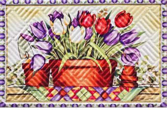 Hatch Embossed Tulip Basket Doormat - 19 x 30