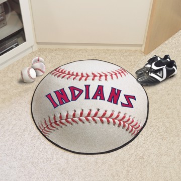 Cleveland Guardians Baseball Shaped Area Rug â€“ 22 x 35 (Field & Logo: Retro)