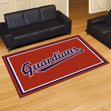 Cleveland Guardians Area Rug â€“ Nylon 5 x 8 (Field & Logo: Logo on Basbeall)
