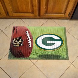 Green Bay Packers Scrapper Doormat - 19 x 30 rubber (Field & Logo: Football Field)