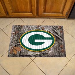 Green Bay Packers Scrapper Doormat - 19 x 30 rubber (Field & Logo: Camo & Logo)