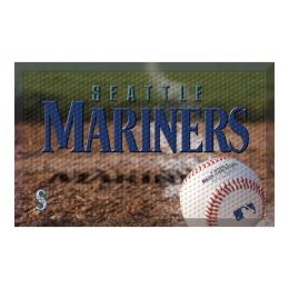 Seattle Mariners Scrapper Doormat - 19 x 30 Rubber (Field & Logo: Camo & Logo)