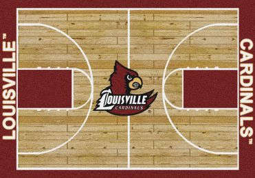 Louisville Cardinals Logo Home Court or Home Field Area Rug (Field or Court: Home Court)