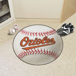 Baltimore Orioles Baseball Shaped Area Rug â€“ 22 x 35 (Field & Logo: Logo or Mascot)