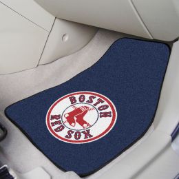 Boston Red Sox 2pc Carpet Car Mat Set â€“ 17 x 27 (Field & Logo: Field & Logo)