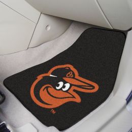 Baltimore Orioles 2pc Carpet Car Mat Set â€“ 17 x 27 (Field & Logo: Field & Logo)