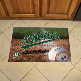 Oakland Athletics Scrapper Doormat - 19 x 30 Rubber (Field & Logo: Baseball Field)