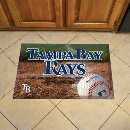 Tampa Bay Devil Rays Scrapper Doormat - 19 x 30 Rubber (Field & Logo: Baseball Field)