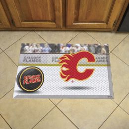 Flames Scrapper Doormat - 19" x 30" Rubber (Camo or Rink Design: Rink & Logo)