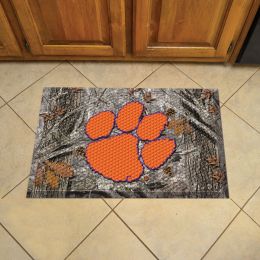 Clemson University Scrapper Doormat - 19" x 30" Rubber (Field & Logo: Camo & Logo)