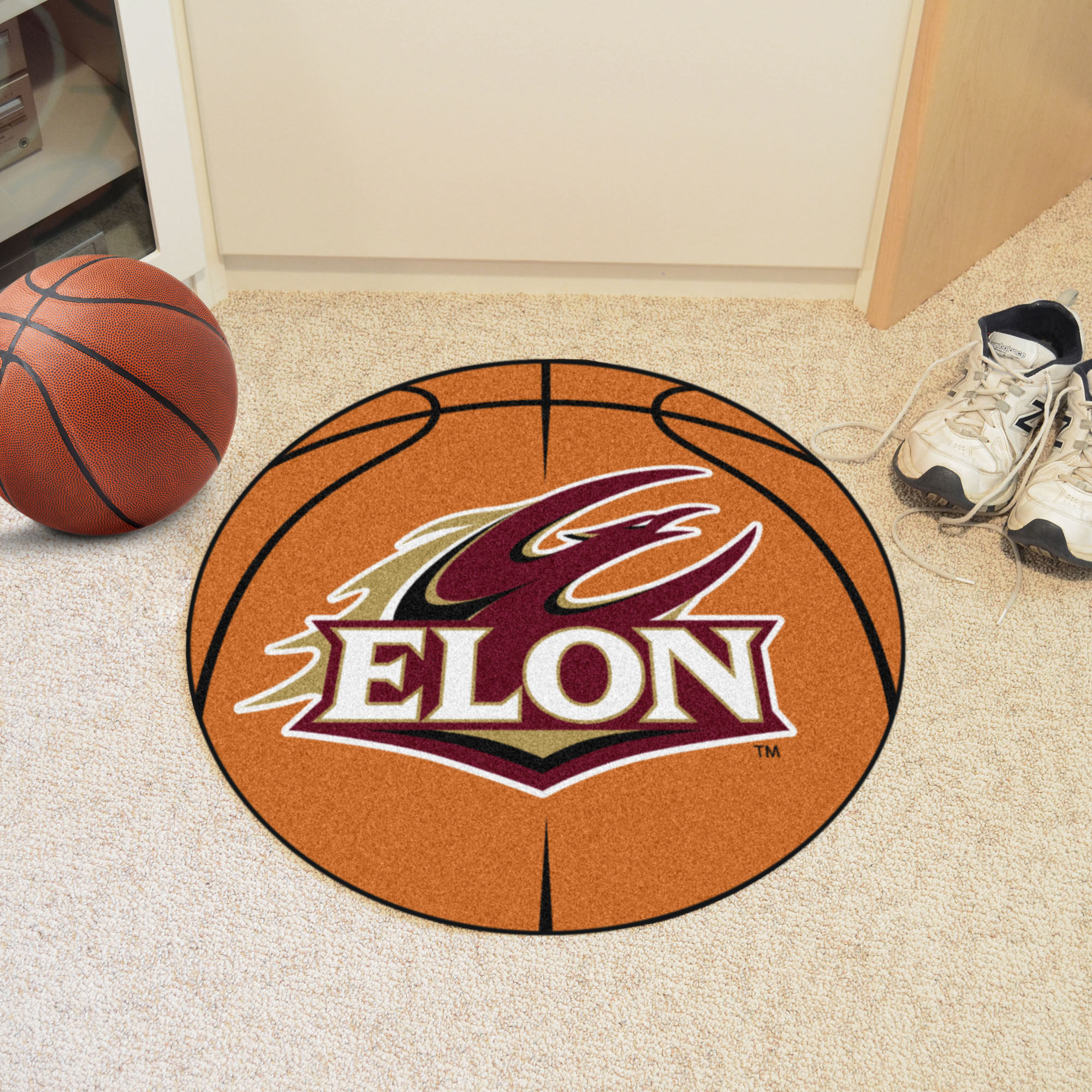 Elon University Ball Shaped Area Rugs (Ball Shaped Area Rugs: Basketball)