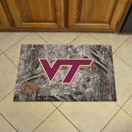 Virginia Tech Scrapper Doormat - 19 x 30 Rubber (Field & Logo: Camo & Logo)