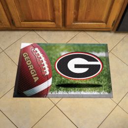 University of Georgia Scrapper Doormat - 19" x 30" Rubber (Field & Logo: Football Field)