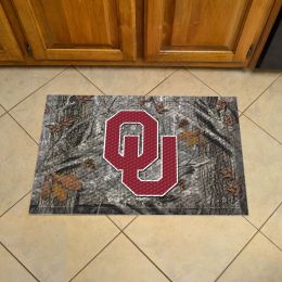 Oklahoma Scrapper Doormat - 19 x 30 Rubber (Field & Logo: Camo & Logo)