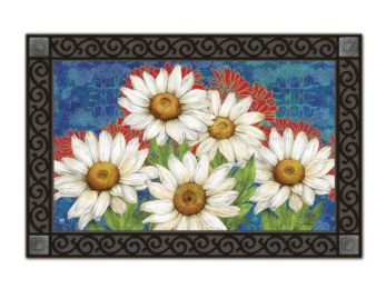 Designer Daisies Spring Floral MatMates Welcome Floor Mat