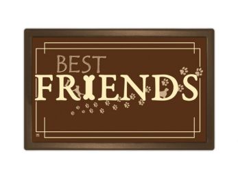 Best Friends MatMates Dog Paw Prints Rubber Backed Doormat