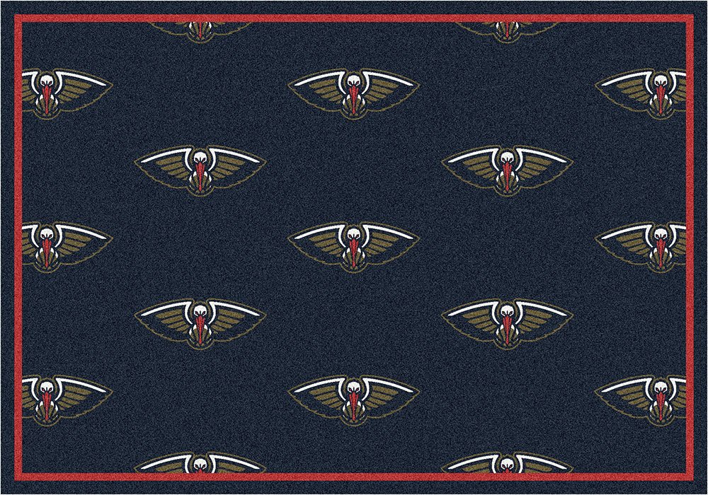 New Orleans Pelicans NBA Repeating Logo Nylon Area Rug