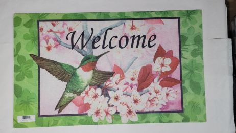 Floral Hummingbird Indoor & Outdoor Doormat - 18 x 30