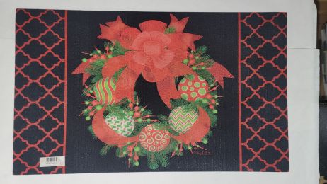 Elegant Wreath Indoor & Outdoor Winter Insert Doormat - 18x30