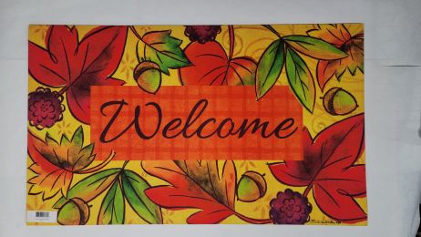 Falling Leaves Fall Indoor & Outdoor Insert Doormat - 18x30 Name