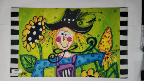 Sunflower Scarecrow Fall Indoor & Outdoor Insert Doormat - 18x30