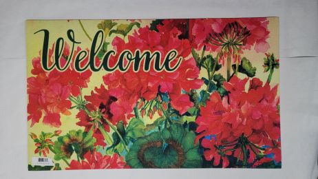 Welcome Geraniums Indoor & Outdoor Doormat - 18 x 30