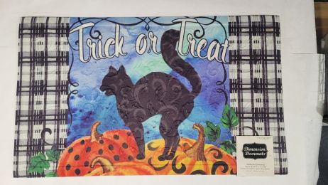 Embossed Halloween Cat Doormat - 19 x 30
