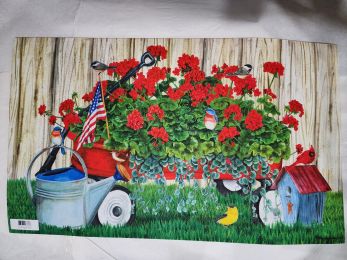 Geranium Wagon Indoor & Outdoor Doormat - 18x30