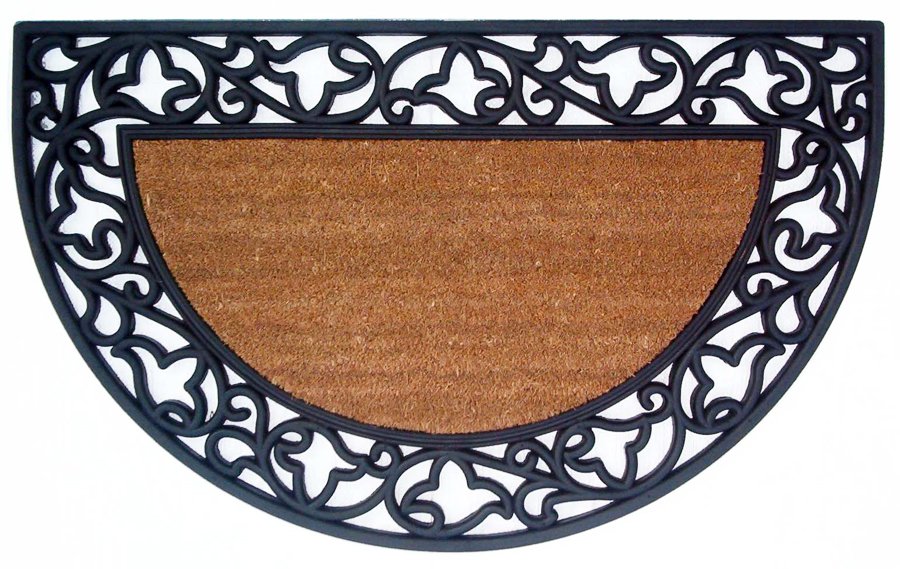 Half Round Acanthus Rubber Border Coir Doormat