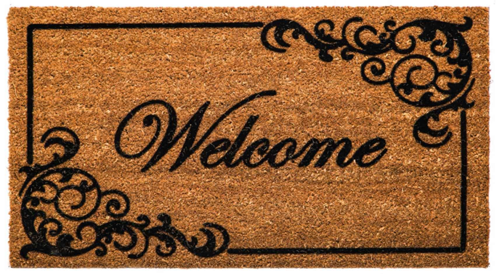 Coco Coir Elegant Flocked Doormat 16 x 28