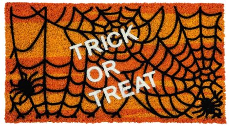 Coco Coir Trick or Treat Flocked Doormat - 16 x 28