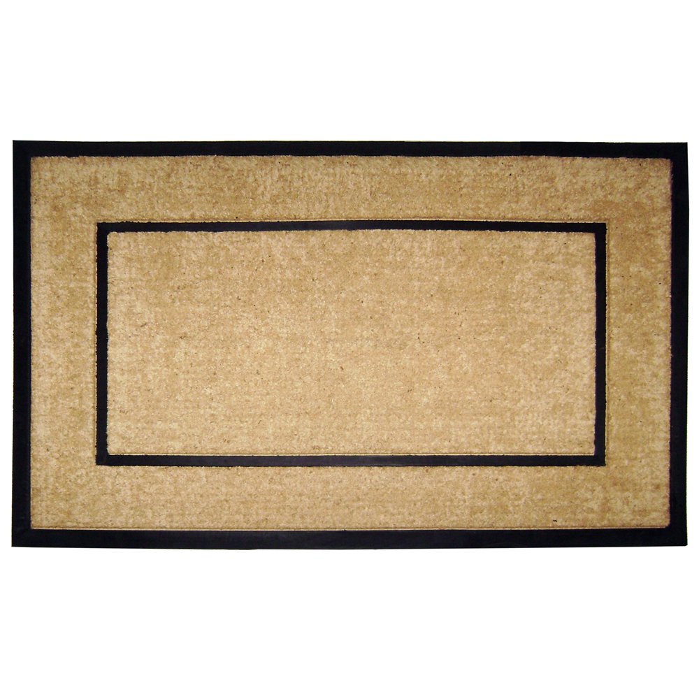 Black Rubber Frame Natural Coco Coir Doormat Mat
