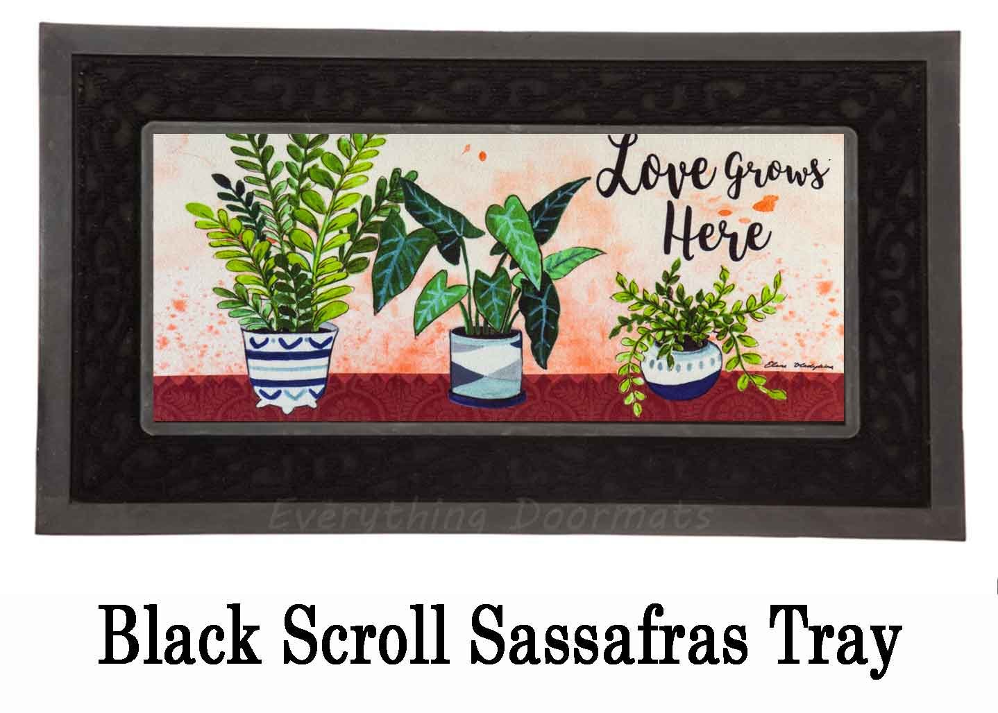 Love Grows Here Houseplants Sassafras Mat 10x22 Insert Doormat