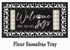 Dogs and Check Sassafras Mat - 10 x 22 Insert Doormat