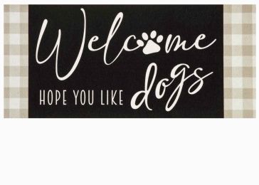 Dogs and Check Sassafras Mat - 10 x 22 Insert Doormat