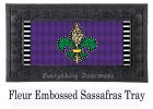 Animal Print Fleur De Lis Sassafras Mat - 10 x 22 Insert Doormat