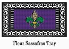 Animal Print Fleur De Lis Sassafras Mat - 10 x 22 Insert Doormat