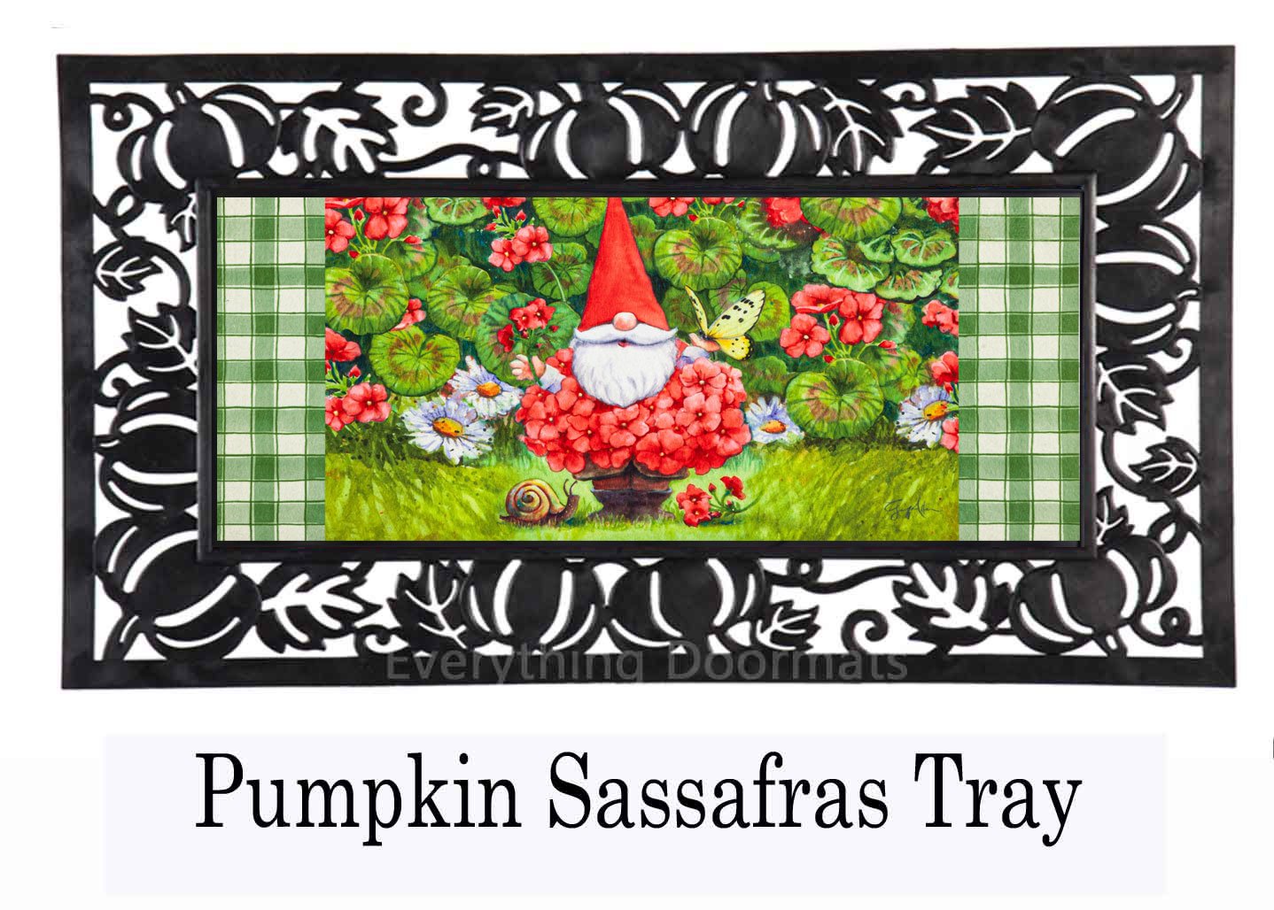 Geranium Gnome Sassafras Mat 10 x 22 Insert Doormat