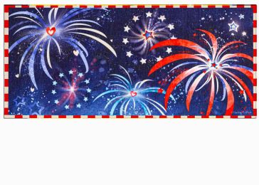 Independence Day Fireworks Sassafras Mat - 10x22 Doormat