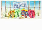 Flip Flops in Sand Sassafras Mat - 10 x 22 Doormat