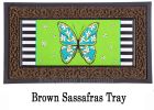 Floral Butterfly Welcome Sassafras Mat - 10 x 22 Insert Doormat