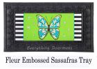 Floral Butterfly Welcome Sassafras Mat - 10 x 22 Insert Doormat