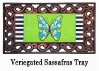 Floral Butterfly Welcome Sassafras Mat - 10 x 22 Insert Doormat