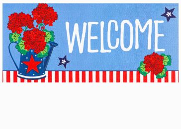 Patriotic Geraniums Sassafras Mat - 10 x 22 Insert Doormat