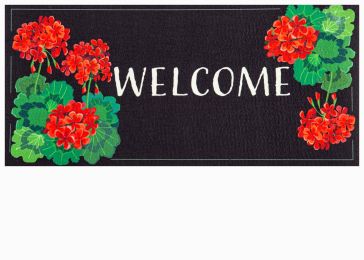 Geranium Welcome Sassafras Mat - 10 x 22 Insert Doormat