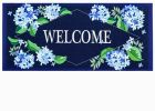 Hydrangeas Welcome Sassafras Mat - 10x22 Insert Doormat