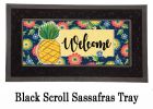 Pineapple and Florals Sassafras Mat - 10 x 22 Insert Doormat