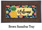 Pineapple and Florals Sassafras Mat - 10 x 22 Insert Doormat